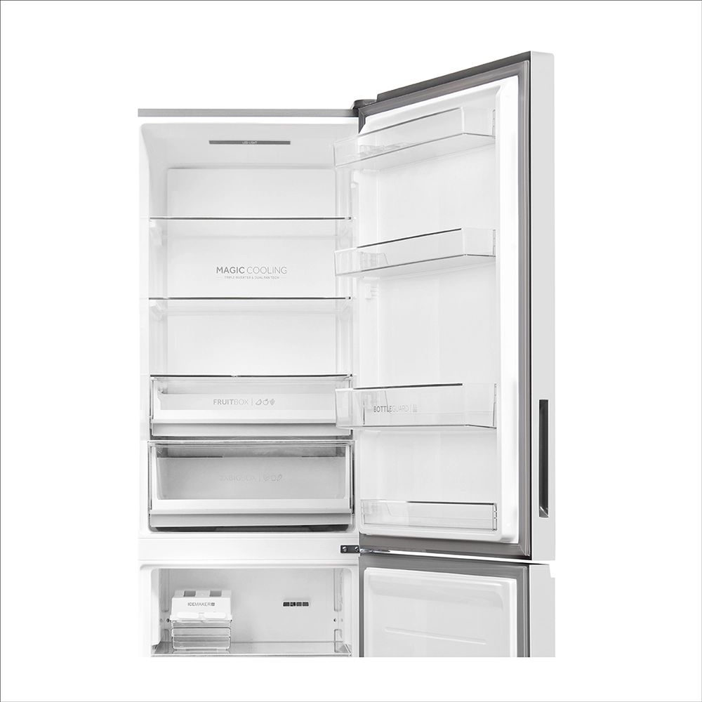 Haier 325L 3 Star Brushline Silver Bottom Mount Refrigerator